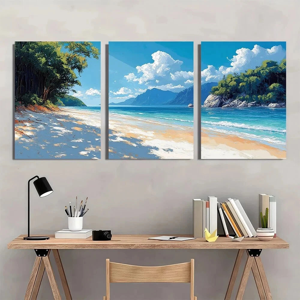 3pcs National Park Travel Painting Metal Print Ready to Hang Art