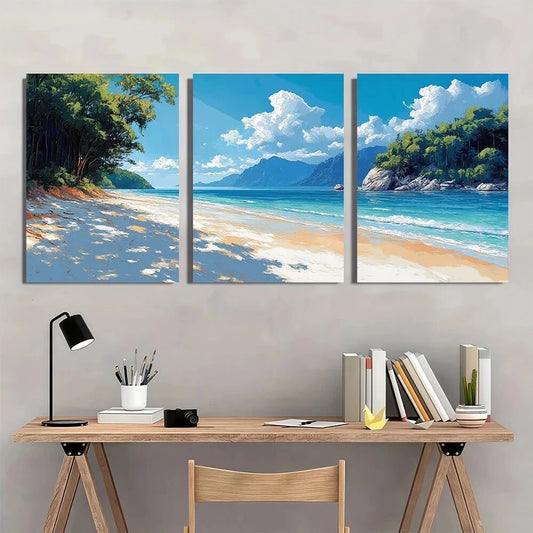 3pcs National Park Travel Painting Metal Print Ready to Hang Art