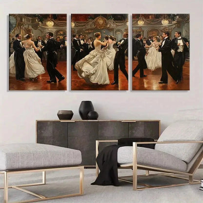3pcs Elegant Ballroom Dance Couples Perfect Wall Art Set Canvas Framed 40x60cm - High Quality Print 100% Australian Made Wall Canvas Ready to Hang