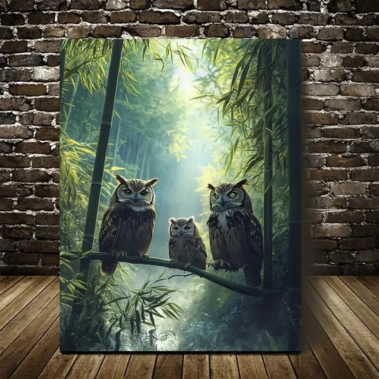 Serene Bamboo Grove Morning Mist Scene Painting  40x60cm Metal Print Ready to Hang