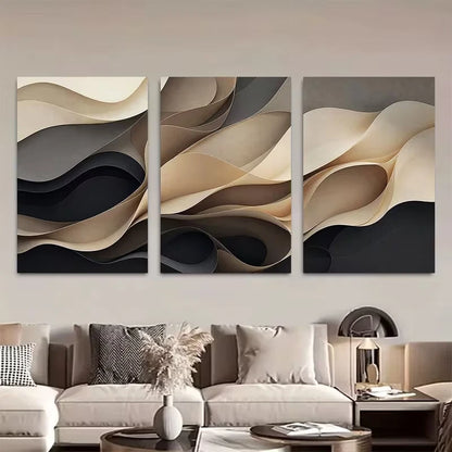 3pcs Elegant Minimalist Abstract Metal Print Ready to Hang Art
