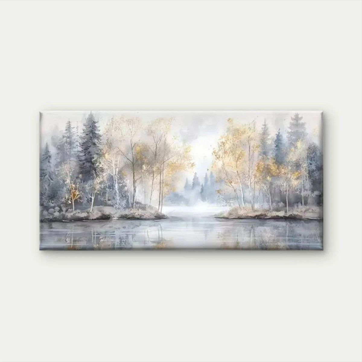 Abstract Forest River Wall Art Canvas Office Home Room Framed 120x60cm