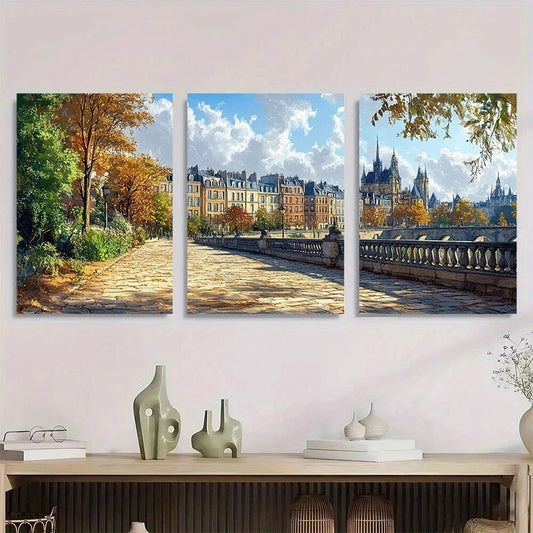 3pcs Vintage French Garden Neutral Style Metal Print Ready to Hang Art