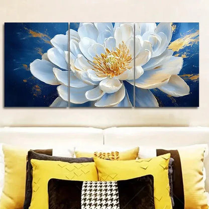 3pcs Oversized white flowers Wall Art Set Canvas Unframed - High Quality Print 100% Australian Made Wall Canvas