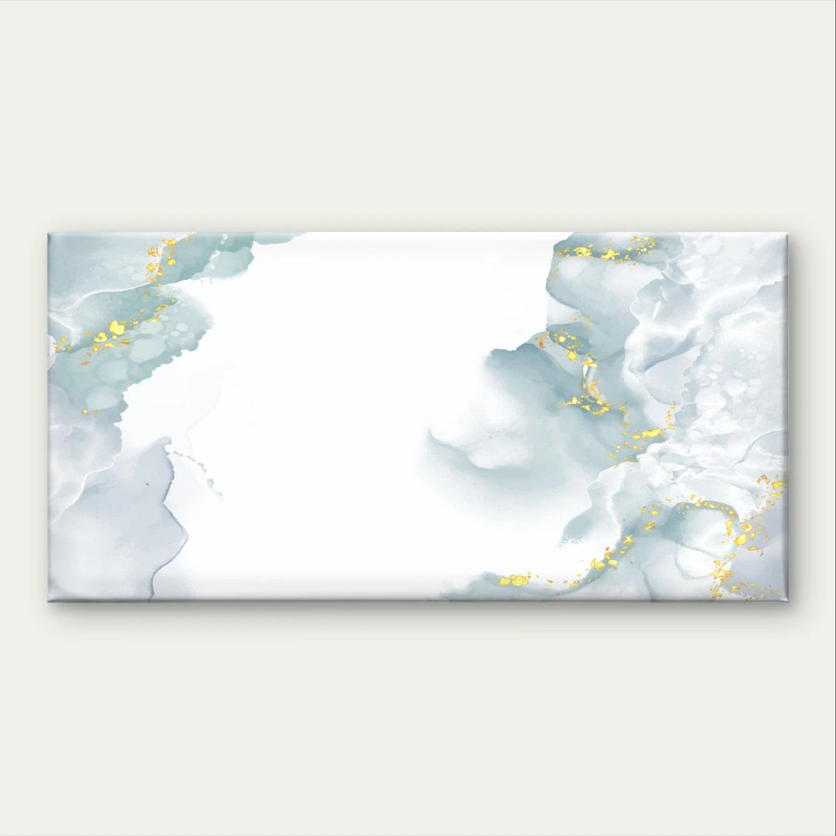 Minimalist Blue and Gold Alcohol Ink Wall Art Canvas Office Home Framed 120x60cm