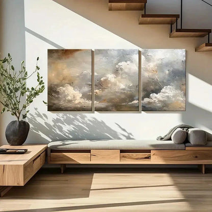 3pcs Abstract Cloudscape Art Landscape Painting Metal Print Ready to Hang Art