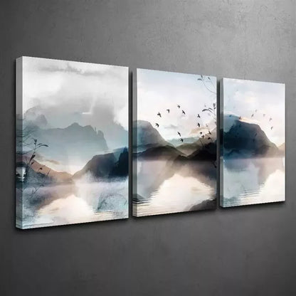 3pcs Watercolor Landscape Canvas Framed 40x60cm - High Quality Print 100% Australian Made Wall Canvas Ready to Hang