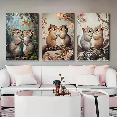 3pcs Hugging & Playing in Nature Wall Art Canvas Unframed – High Quality Print 100% Australian Made Wall Canvas