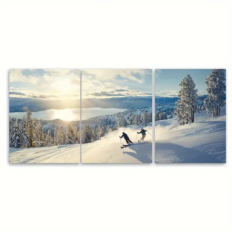 3pcs Lake Tahoe Ski Resort Poster Palisades Metal Print Ready to Hang Art
