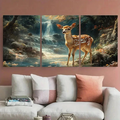 3pcs Serene Nara Deer Japanese Nature Metal Print Ready to Hang Art