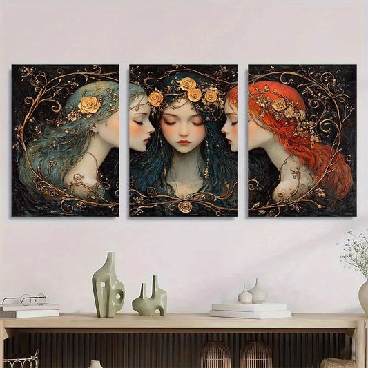 3pcs A Dark Fantasy Goddesses Hecate Metal Print Ready to Hang Art