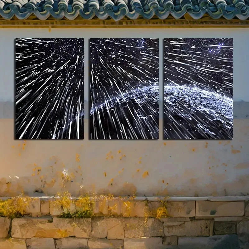 3pcs Starry Sky Light Illustration Metal Print Ready to Hang Art