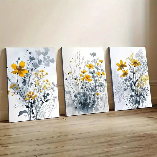 3pcs Floral Art Canvas Framed 40x60cm - High Quality Print 100% Australian Made Wall Canvas Ready to Hang