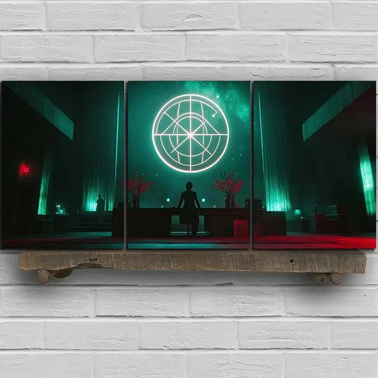 3pcs The Girl Standing On Some Place Metal Print Ready to Hang Art