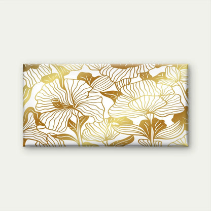 Elegant Golden Floral Pattern Wall Art Canvas Office Home Room Framed 120x60cm