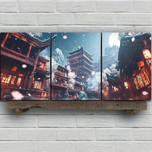 3pcs Beautiful Estate Painting Modern Metal Print Ready to Hang Art