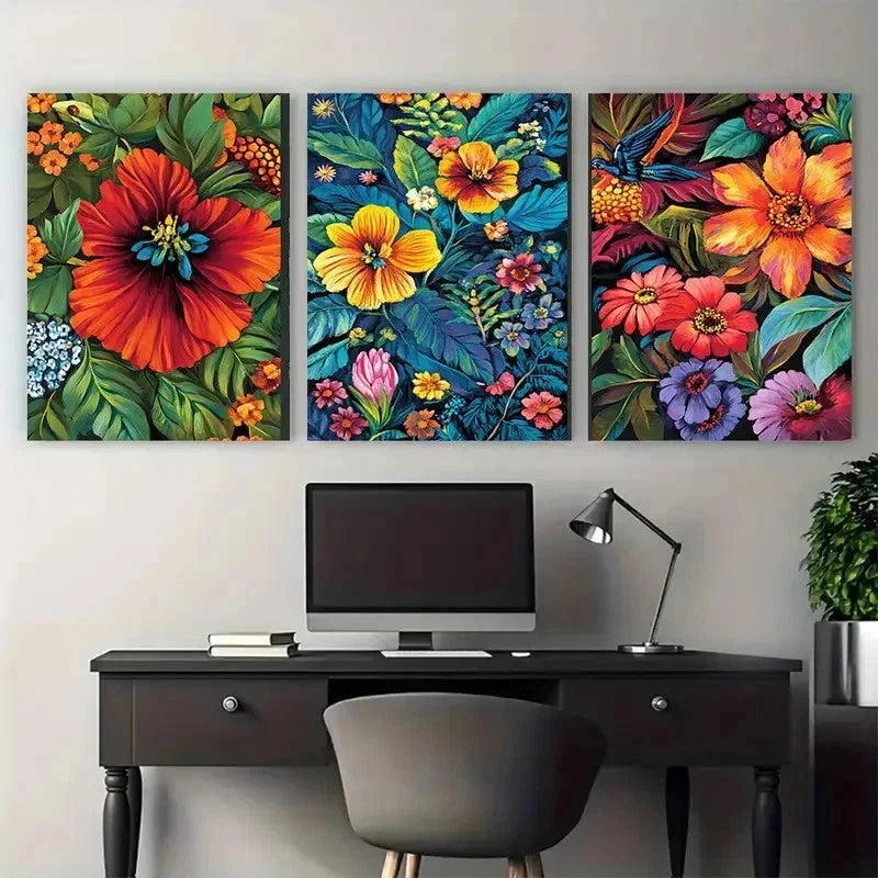 33pcs Vibrant Guatemalan Floral Perfect Wall Art Set Canvas Framed 40x60cm - High Quality Print 100% Australian Made Wall Canvas Ready to Hang (Copy)