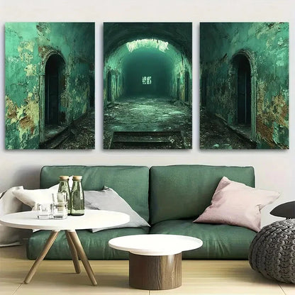 3pcs An Abandoned Insane Asylum Metal Print Ready to Hang Art