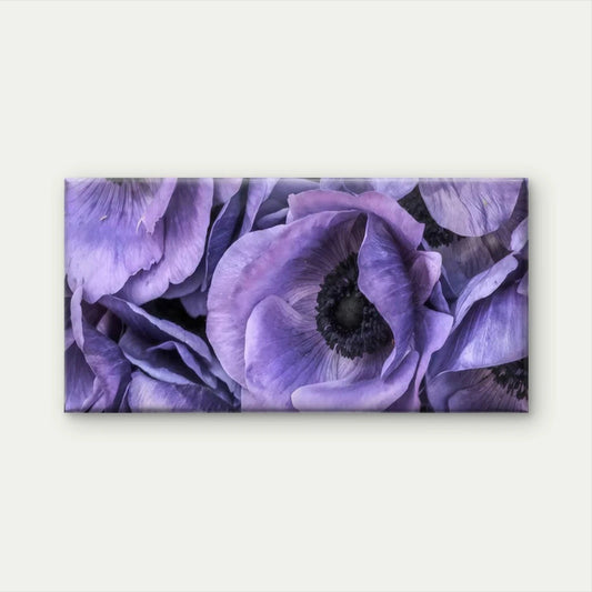 Purple Anemone Flower Wall Art Canvas Office Home Room Framed 120x60cm