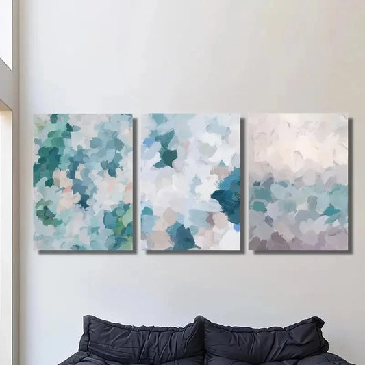 3pcs Colorful Abstract Design Natural Texture Metal Print Ready to Hang Art
