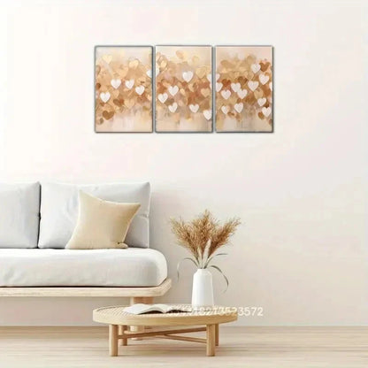 3pcs Valentine's Day Art Prints Heart Prints Metal Print Ready to Hang Art