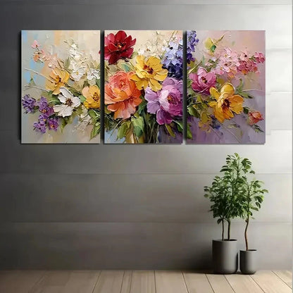 3pcs Cardinals on White Daisies Modern Art Metal Print Ready to Hang Art