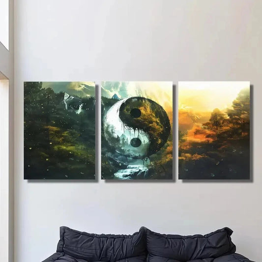 3pcs Different Seasons from Tai Chi Metal Print Ready to Hang Art