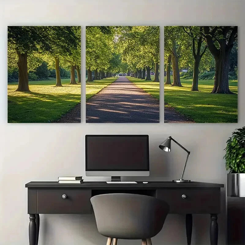 3pcs Beckenham Place Park Londons Serene Green Metal Print Ready to Hang Art