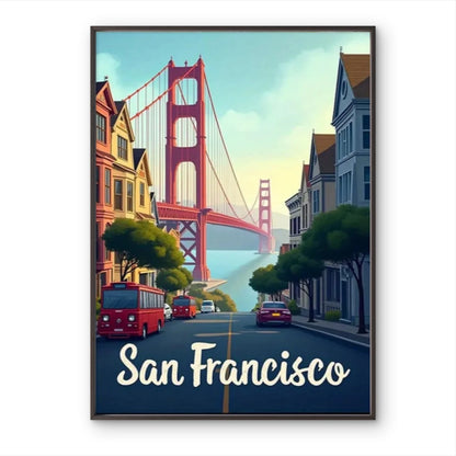 San Francisco Golden Gate Bridge Travel Poster Print Wall Art