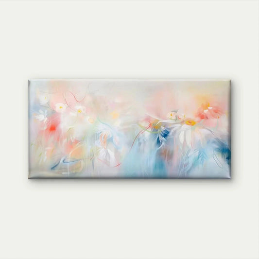 Daisy Floral Abstract Wall Art Canvas Office Home Room Framed 120x60cm