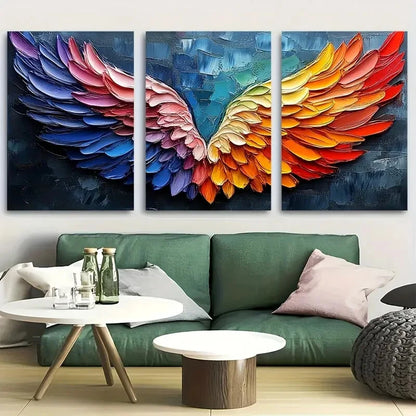3pcs Minimalist Modern Abstract Wing Metal Print Ready to Hang Art