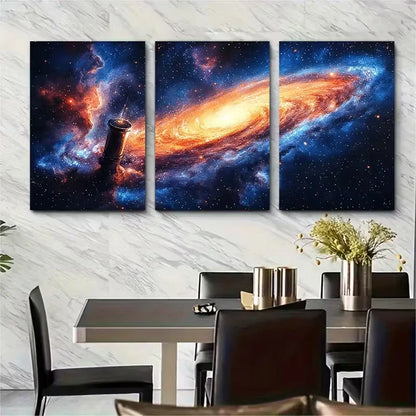 3pcs Watercolour Abstract Galaxy Metal Print Ready to Hang Art