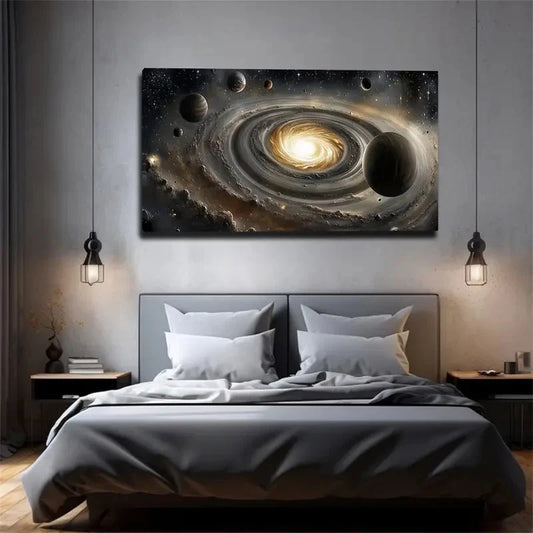 Minimalist Celestial Starry Sky Wall Art Canvas Office Home Room Framed 120x60cm