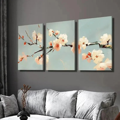 3pcs Flowers And Winter sweet Branches Wall Art Set Canvas Framed 40x60cm - High Quality Print 100% Australian Made Wall Canvas Ready to Hang