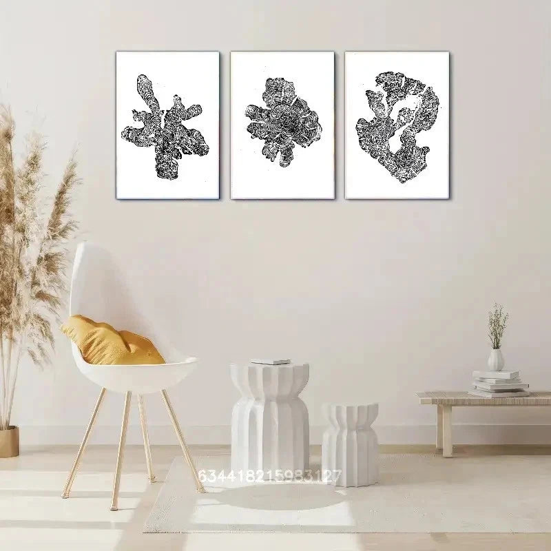 3pcs Tree Ring Print Stump Art Simple Metal Print Ready to Hang Art