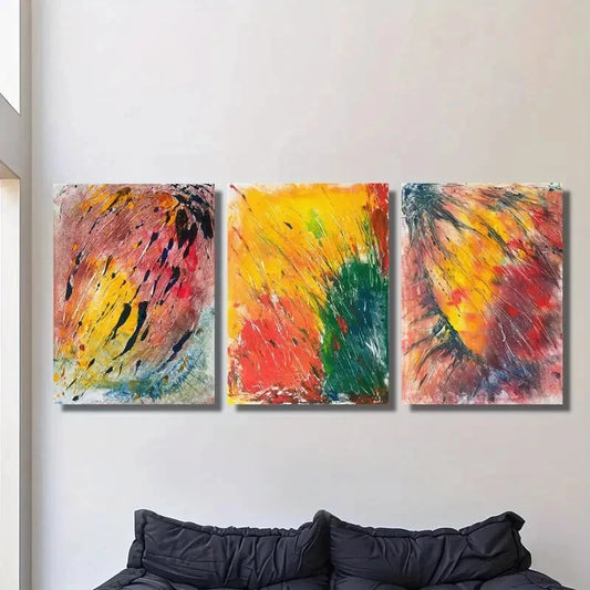 3pcs Watercolor abstract painting Metal Print Ready to Hang Art