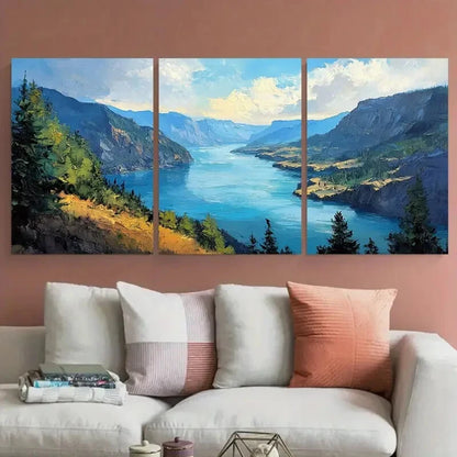 3pcs Columbia Gorge River Landscape Travel Metal Print Ready to Hang Art