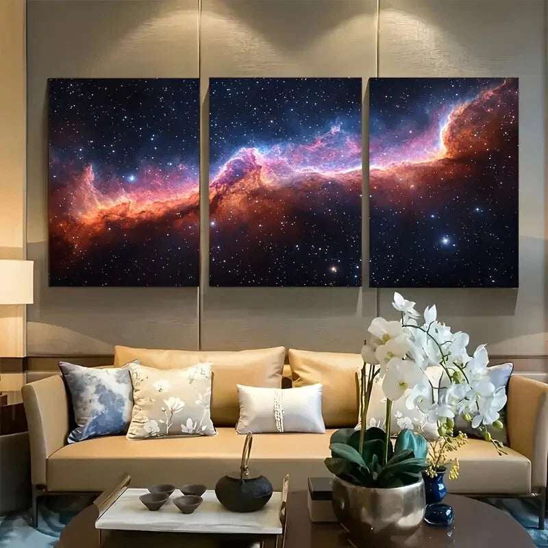 3pcs The Veil Nebula Metal Print Ready to Hang Art