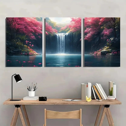 3pcs Flower Painting Print Water Art Tropical Metal Print Ready to Hang Art