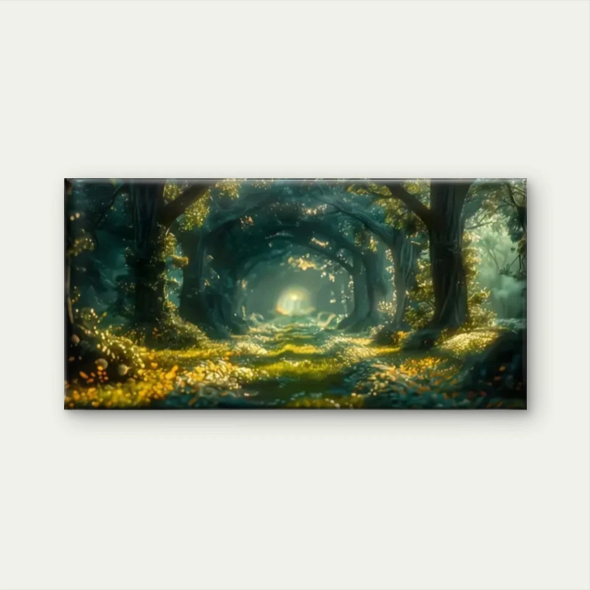 A Forest With A Road Nature Wall Art Canvas Office Home Room Framed 120x60cm
