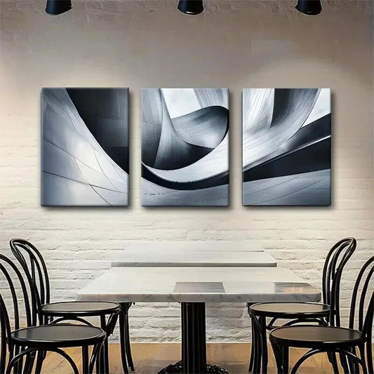3pcs Abstract Architecture Structure Perfect Wall Art Set Canvas Framed 50x70cm - High Quality Print 100% Australian Made Wall Canvas Ready to Hang