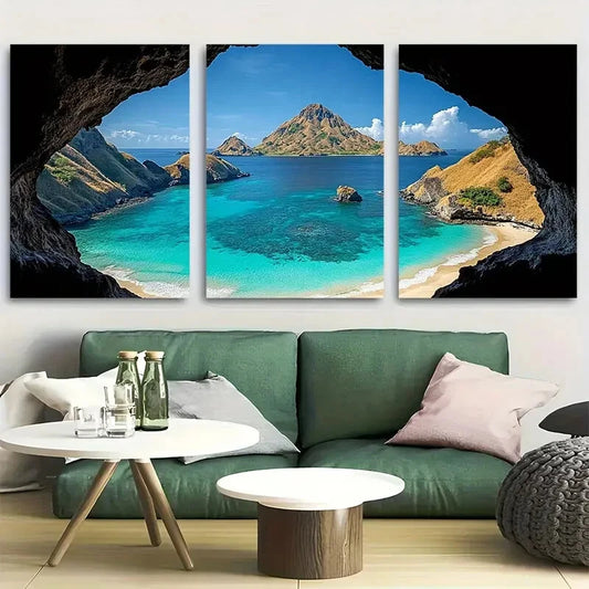3pcs Komodo National Park Travel Metal Print Ready to Hang Art