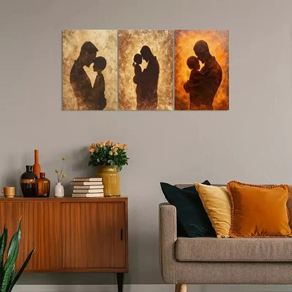 3pcs Vintage Father & Son Silhouette Metal Print Ready to Hang Art
