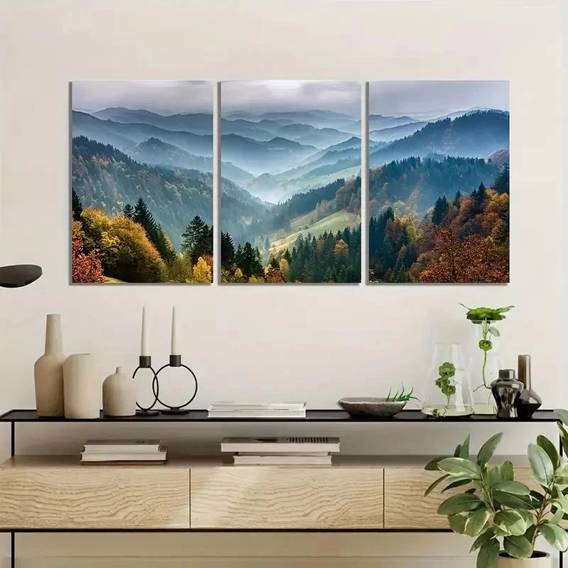 3pcs Nature Landscape Painting Metal Print Ready to Hang Art