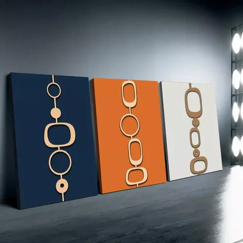 3pcs Abstract and Geometric Art Canvas Framed 60x90cm - High Quality Print 100% Australian Made Wall Canvas Ready to Hang