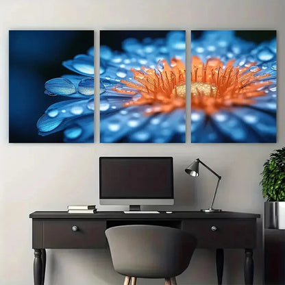 3pcs Dandelion with Water Droplets Photography Metal Print Ready to Hang Art