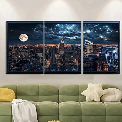 3pcs New York City Skyline Modern Urban Metal Print Ready to Hang Art
