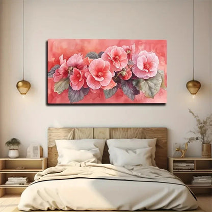 Pink Floral Vibrant Flowers Wall Art Canvas Office Home Room Framed 120x60cm