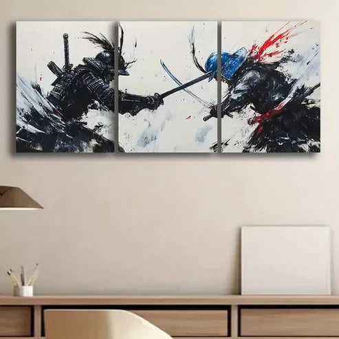 3pcs Two SamuraiArt Art Canvas Unframed - High Quality Print 100% Australian Made Wall Canvas
