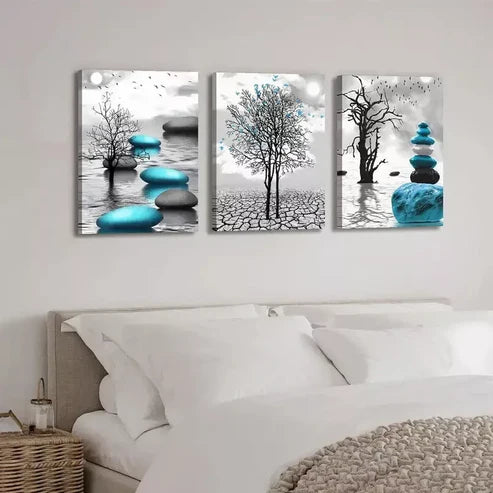 3pcs Black & White Abstract Canvas Framed 60x90cm - High Quality Print 100% Australian Made Wall Canvas Ready to Hang